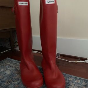 Red hunter boots
